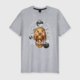 Мужская футболка хлопок Slim с принтом Saint Sinner в Кировске, 92% хлопок, 8% лайкра | приталенный силуэт, круглый вырез ворота, длина до линии бедра, короткий рукав | 