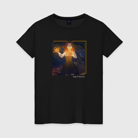 Женская футболка хлопок с принтом ЦИОТ Магия Огня в Санкт-Петербурге, 100% хлопок | прямой крой, круглый вырез горловины, длина до линии бедер, слегка спущенное плечо | Тематика изображения на принте: 