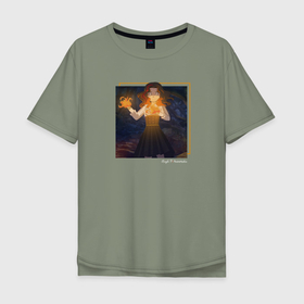Мужская футболка хлопок Oversize с принтом ЦИОТ Магия Огня в Санкт-Петербурге, 100% хлопок | свободный крой, круглый ворот, “спинка” длиннее передней части | 