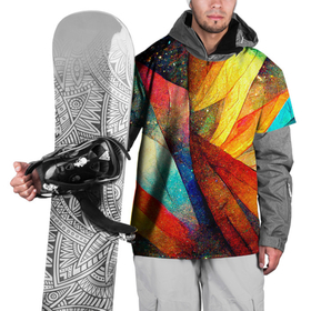 Накидка на куртку 3D с принтом Радужная абстракция со звездами , 100% полиэстер |  | 