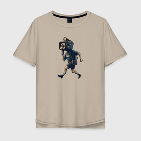 Мужская футболка хлопок Oversize с принтом Следопыт в Белгороде, 100% хлопок | свободный крой, круглый ворот, “спинка” длиннее передней части | Тематика изображения на принте: 