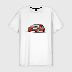 Мужская футболка хлопок Slim с принтом LADA Revolution спортивный автомобиль в Тюмени, 92% хлопок, 8% лайкра | приталенный силуэт, круглый вырез ворота, длина до линии бедра, короткий рукав | 