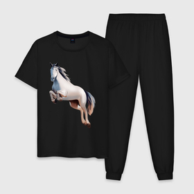 Мужская пижама хлопок с принтом Ирландская спортивная в Кировске, 100% хлопок | брюки и футболка прямого кроя, без карманов, на брюках мягкая резинка на поясе и по низу штанин
 | 