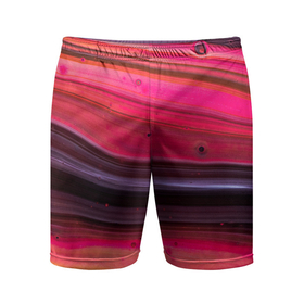 Мужские шорты спортивные с принтом Абстрактные волны оттенков красного и фиолетового в Кировске,  |  | 