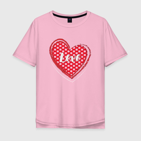 Мужская футболка хлопок Oversize с принтом Мое сердце любимым в Кировске, 100% хлопок | свободный крой, круглый ворот, “спинка” длиннее передней части | 