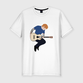 Мужская футболка хлопок Slim с принтом Ed Sheeran в Екатеринбурге, 92% хлопок, 8% лайкра | приталенный силуэт, круглый вырез ворота, длина до линии бедра, короткий рукав | Тематика изображения на принте: 
