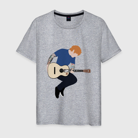 Мужская футболка хлопок с принтом Ed Sheeran в Екатеринбурге, 100% хлопок | прямой крой, круглый вырез горловины, длина до линии бедер, слегка спущенное плечо. | Тематика изображения на принте: 