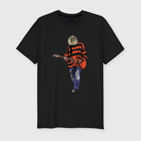 Мужская футболка хлопок Slim с принтом Nirvana классик в Санкт-Петербурге, 92% хлопок, 8% лайкра | приталенный силуэт, круглый вырез ворота, длина до линии бедра, короткий рукав | 
