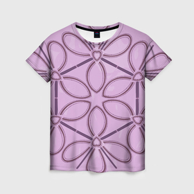 Женская футболка 3D с принтом Многоугольник из цветов в Кировске, 100% полиэфир ( синтетическое хлопкоподобное полотно) | прямой крой, круглый вырез горловины, длина до линии бедер | 