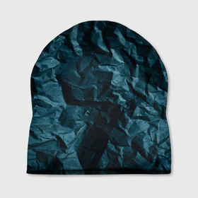 Шапка 3D с принтом Абстрактные тёмно синяя каменная текстура в Белгороде, 100% полиэстер | универсальный размер, печать по всей поверхности изделия | 