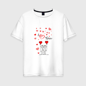 Женская футболка хлопок Oversize с принтом Childrens love в Кировске, 100% хлопок | свободный крой, круглый ворот, спущенный рукав, длина до линии бедер
 | 