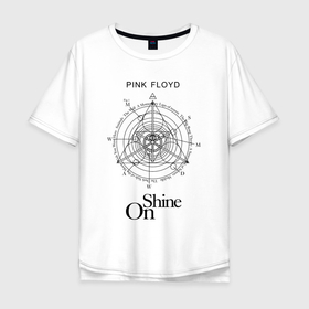 Мужская футболка хлопок Oversize с принтом Pink Floyd On Shine в Курске, 100% хлопок | свободный крой, круглый ворот, “спинка” длиннее передней части | 