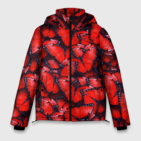 Мужская зимняя куртка 3D с принтом Colored butterflies в Белгороде, верх — 100% полиэстер; подкладка — 100% полиэстер; утеплитель — 100% полиэстер | длина ниже бедра, свободный силуэт Оверсайз. Есть воротник-стойка, отстегивающийся капюшон и ветрозащитная планка. 

Боковые карманы с листочкой на кнопках и внутренний карман на молнии. | 