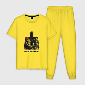 Мужская пижама хлопок с принтом Old school gamer в Курске, 100% хлопок | брюки и футболка прямого кроя, без карманов, на брюках мягкая резинка на поясе и по низу штанин
 | 