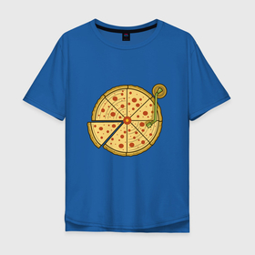 Мужская футболка хлопок Oversize с принтом Vinyl pizza в Новосибирске, 100% хлопок | свободный крой, круглый ворот, “спинка” длиннее передней части | Тематика изображения на принте: 