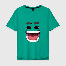 Мужская футболка хлопок Oversize с принтом Funny smile в Белгороде, 100% хлопок | свободный крой, круглый ворот, “спинка” длиннее передней части | 