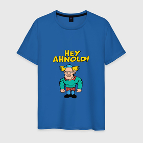 Мужская футболка хлопок с принтом Hey Ahnold , 100% хлопок | прямой крой, круглый вырез горловины, длина до линии бедер, слегка спущенное плечо. | 