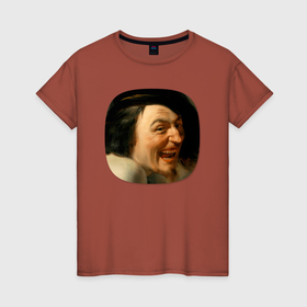 Женская футболка хлопок с принтом Картина ренессанса   Иоганн Морельсе   Демокрит в Петрозаводске, 100% хлопок | прямой крой, круглый вырез горловины, длина до линии бедер, слегка спущенное плечо | 