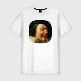 Мужская футболка хлопок Slim с принтом Картина ренессанса   Иоганн Морельсе   Демокрит в Петрозаводске, 92% хлопок, 8% лайкра | приталенный силуэт, круглый вырез ворота, длина до линии бедра, короткий рукав | 