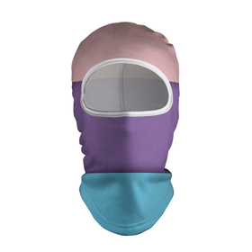 Балаклава 3D с принтом Трёхцветный паттерн   розовый, фиолетовый и синий в Екатеринбурге, 100% полиэстер, ткань с особыми свойствами — Activecool | плотность 150–180 г/м2; хорошо тянется, но при этом сохраняет форму. Закрывает шею, вокруг отверстия для глаз кайма. Единый размер | 