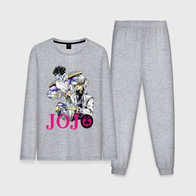 Мужская пижама хлопок (с лонгсливом) с принтом Star Platinum stand of Jotaro Kujo ,  |  | 