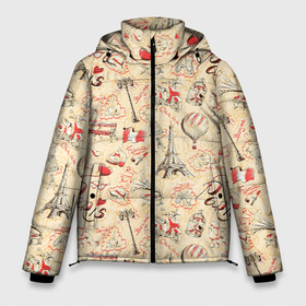 Мужская зимняя куртка 3D с принтом Paris ohh la la в Белгороде, верх — 100% полиэстер; подкладка — 100% полиэстер; утеплитель — 100% полиэстер | длина ниже бедра, свободный силуэт Оверсайз. Есть воротник-стойка, отстегивающийся капюшон и ветрозащитная планка. 

Боковые карманы с листочкой на кнопках и внутренний карман на молнии. | 