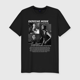 Мужская футболка хлопок Slim с принтом Depeche Mode состав в Курске, 92% хлопок, 8% лайкра | приталенный силуэт, круглый вырез ворота, длина до линии бедра, короткий рукав | 