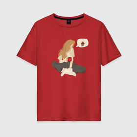 Женская футболка хлопок Oversize с принтом сладкие грезы в Санкт-Петербурге, 100% хлопок | свободный крой, круглый ворот, спущенный рукав, длина до линии бедер
 | 