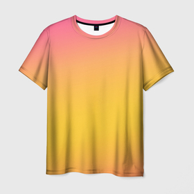 Мужская футболка 3D с принтом Красивый оранжевый градиент в Белгороде, 100% полиэфир | прямой крой, круглый вырез горловины, длина до линии бедер | 