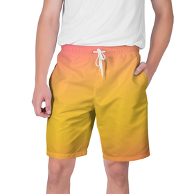 Мужские шорты 3D с принтом Красивый оранжевый градиент ,  полиэстер 100% | прямой крой, два кармана без застежек по бокам. Мягкая трикотажная резинка на поясе, внутри которой широкие завязки. Длина чуть выше колен | 