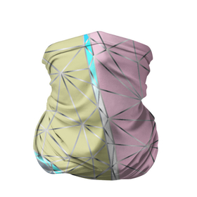 Бандана-труба 3D с принтом Разноцветный фон из треугольников с металлическими линиями. , 100% полиэстер, ткань с особыми свойствами — Activecool | плотность 150‒180 г/м2; хорошо тянется, но сохраняет форму | 