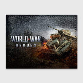 Обложка для студенческого билета с принтом World War Heroes танки и лого , натуральная кожа | Размер: 11*8 см; Печать на всей внешней стороне | Тематика изображения на принте: 