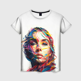 Женская футболка 3D с принтом Взгляд на исскуство в Екатеринбурге, 100% полиэфир ( синтетическое хлопкоподобное полотно) | прямой крой, круглый вырез горловины, длина до линии бедер | 