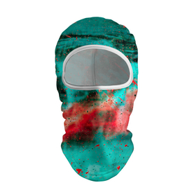 Балаклава 3D с принтом Абстрактный светло зелёный туман и красные краски и дым в Новосибирске, 100% полиэстер, ткань с особыми свойствами — Activecool | плотность 150–180 г/м2; хорошо тянется, но при этом сохраняет форму. Закрывает шею, вокруг отверстия для глаз кайма. Единый размер | Тематика изображения на принте: 