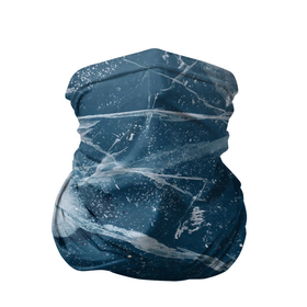 Бандана-труба 3D с принтом Трескающийся лёд и холодная вода в Петрозаводске, 100% полиэстер, ткань с особыми свойствами — Activecool | плотность 150‒180 г/м2; хорошо тянется, но сохраняет форму | 