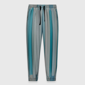 Мужские брюки 3D с принтом Абстрактные геометрические пластины с оттенками синего в Курске, 100% полиэстер | манжеты по низу, эластичный пояс регулируется шнурком, по бокам два кармана без застежек, внутренняя часть кармана из мелкой сетки | 