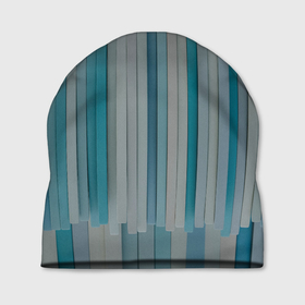 Шапка 3D с принтом Абстрактные геометрические пластины с оттенками синего в Курске, 100% полиэстер | универсальный размер, печать по всей поверхности изделия | 
