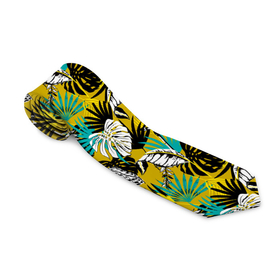 Галстук 3D с принтом Palm leaves color в городе Новоалтайск, 100% полиэстер | Длина 148 см; Плотность 150-180 г/м2 | 