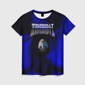 Женская футболка 3D с принтом Wednesday чертик в Рязани, 100% полиэфир ( синтетическое хлопкоподобное полотно) | прямой крой, круглый вырез горловины, длина до линии бедер | 