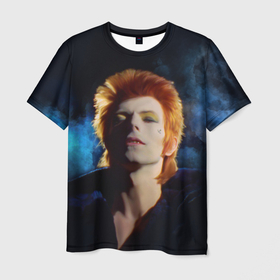 Мужская футболка 3D с принтом David Bowie   Jean Genie в Тюмени, 100% полиэфир | прямой крой, круглый вырез горловины, длина до линии бедер | 