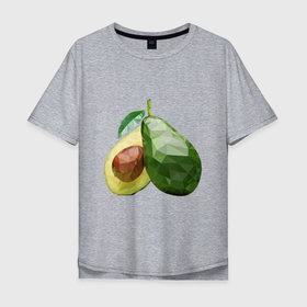 Мужская футболка хлопок Oversize с принтом Авокадо фрукт в Тюмени, 100% хлопок | свободный крой, круглый ворот, “спинка” длиннее передней части | 