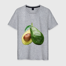 Мужская футболка хлопок с принтом Авокадо фрукт в Белгороде, 100% хлопок | прямой крой, круглый вырез горловины, длина до линии бедер, слегка спущенное плечо. | 