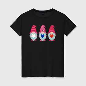 Женская футболка хлопок с принтом Гномы триколор в Кировске, 100% хлопок | прямой крой, круглый вырез горловины, длина до линии бедер, слегка спущенное плечо | 