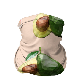Бандана-труба 3D с принтом Персик и авокадо в Петрозаводске, 100% полиэстер, ткань с особыми свойствами — Activecool | плотность 150‒180 г/м2; хорошо тянется, но сохраняет форму | 