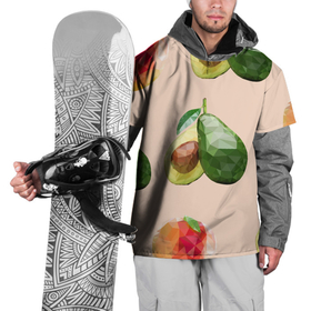 Накидка на куртку 3D с принтом Персик и авокадо в Петрозаводске, 100% полиэстер |  | Тематика изображения на принте: 