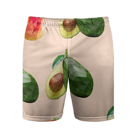 Мужские шорты спортивные с принтом Персик и авокадо в Петрозаводске,  |  | Тематика изображения на принте: 