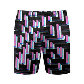 Мужские шорты спортивные с принтом Паттерн геометрический контрастный в Петрозаводске,  |  | Тематика изображения на принте: 