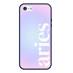 Чехол для iPhone 5/5S матовый с принтом Aries pink aura в Санкт-Петербурге, Силикон | Область печати: задняя сторона чехла, без боковых панелей | 