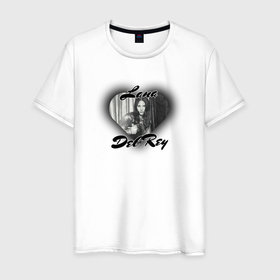 Мужская футболка хлопок с принтом Lana Del Rey black heart в Кировске, 100% хлопок | прямой крой, круглый вырез горловины, длина до линии бедер, слегка спущенное плечо. | 