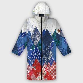 Мужской дождевик 3D с принтом Флаг России в стиле пэчворк в Курске,  |  | Тематика изображения на принте: 